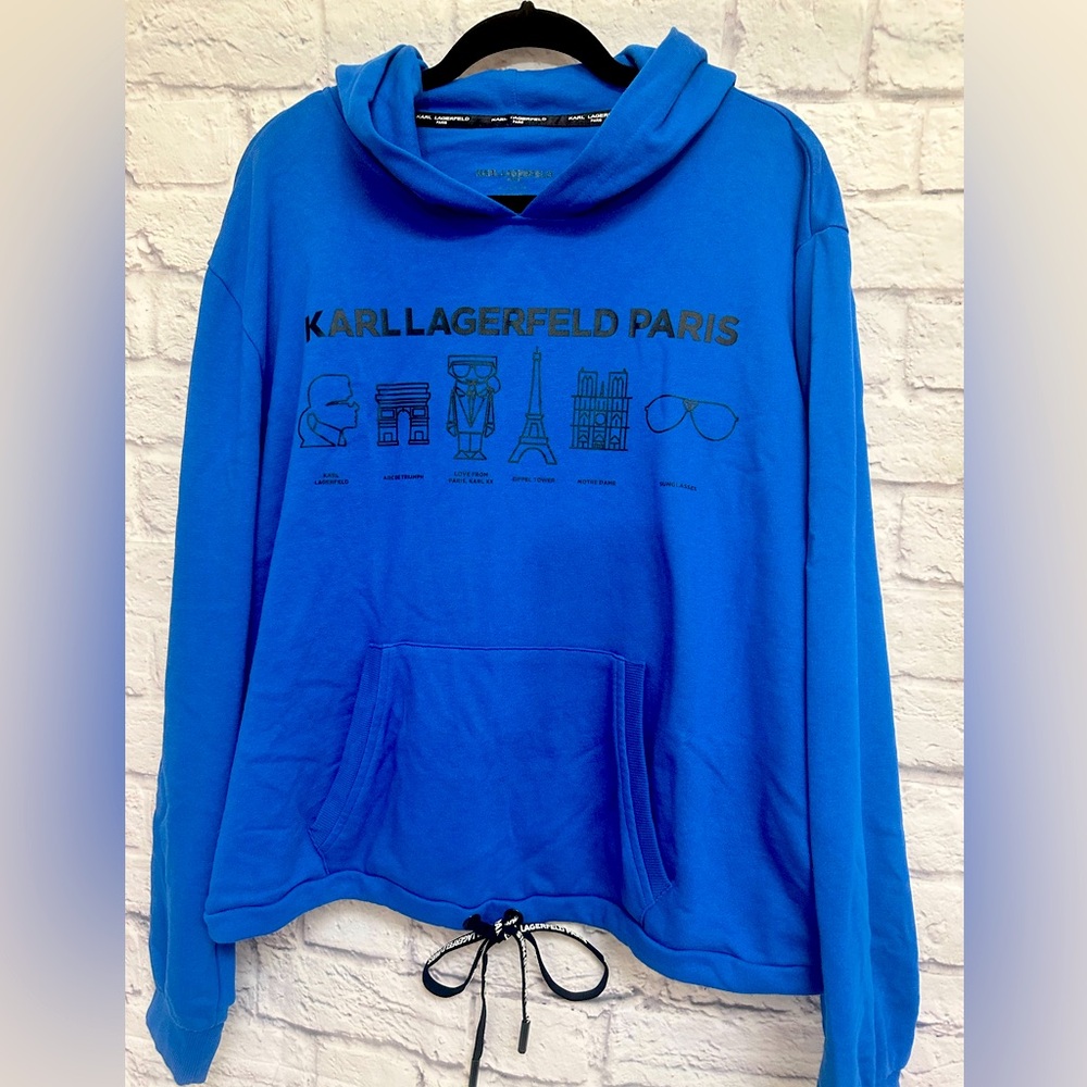 Karl Lagerfeld Blue Graphic Hoodie XL